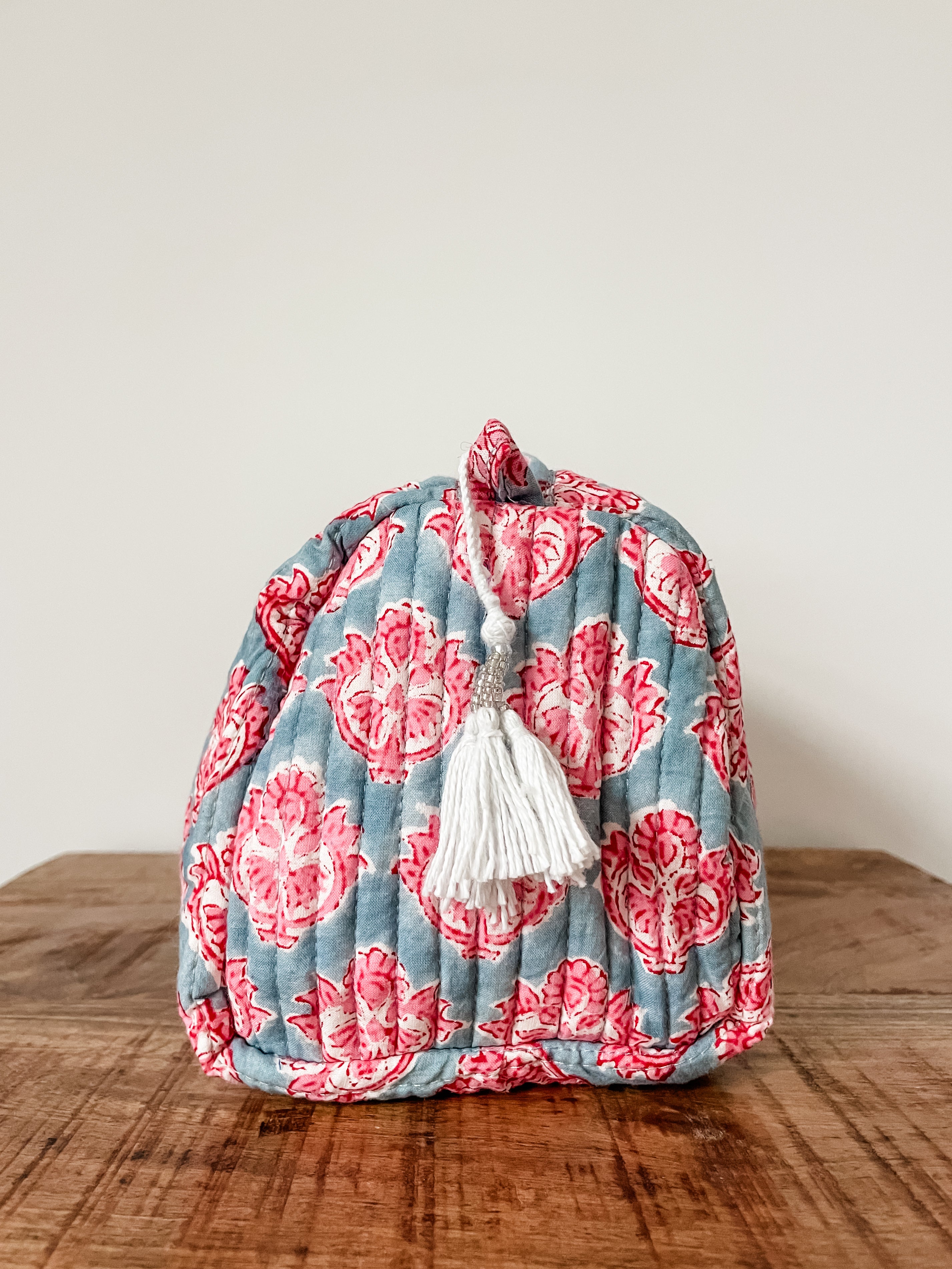 Dusty Rose Quilted Cotton Utility Storage Pouch