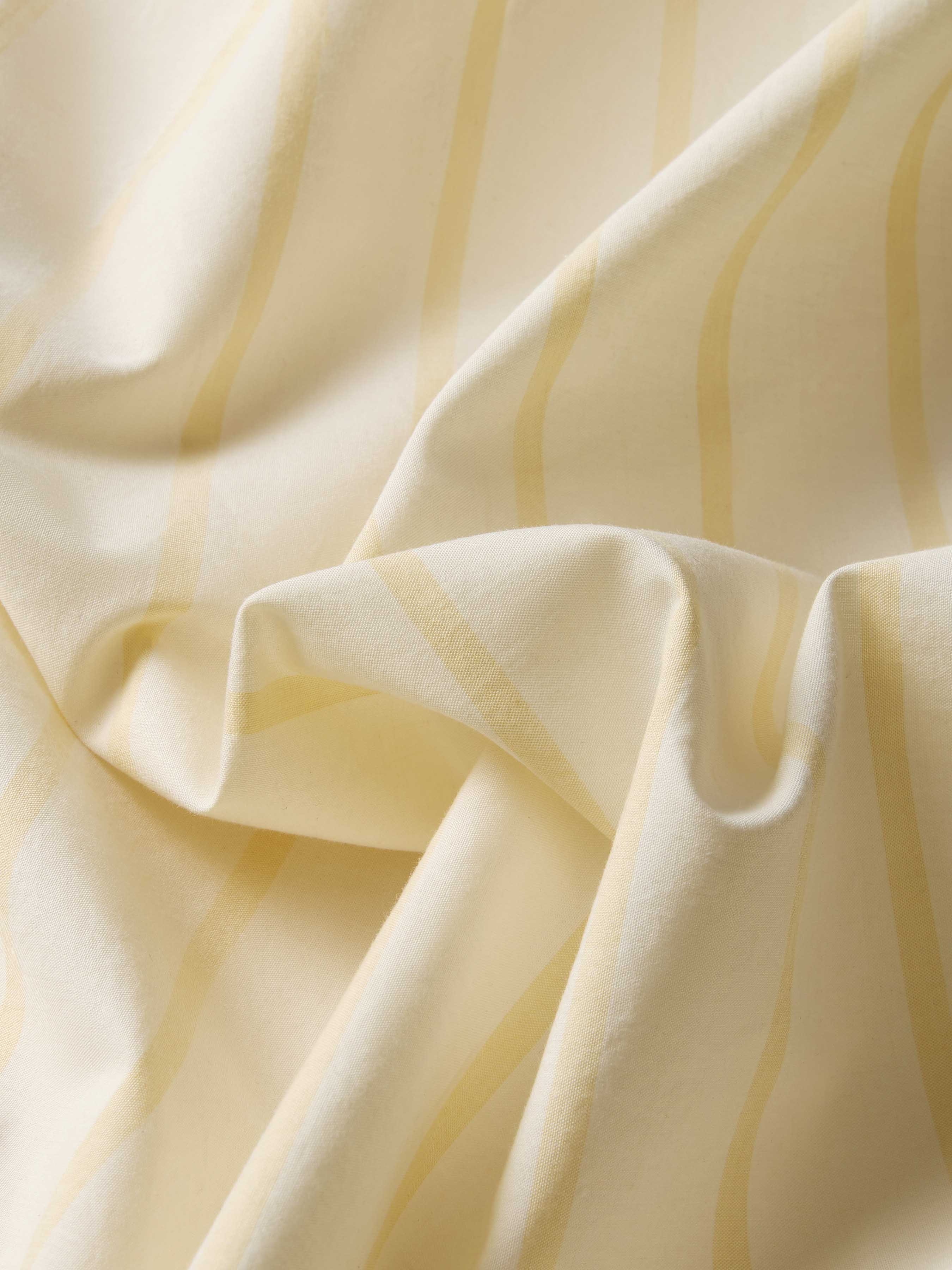 Butter Yellow Striped Cotton Flat Sheet - Image 4
