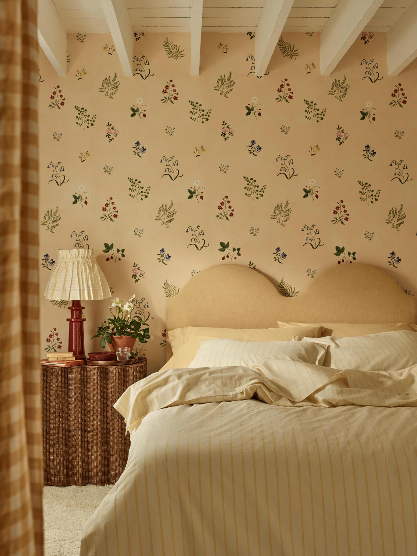 Butter Yellow Striped Cotton Flat Sheet - Image 2