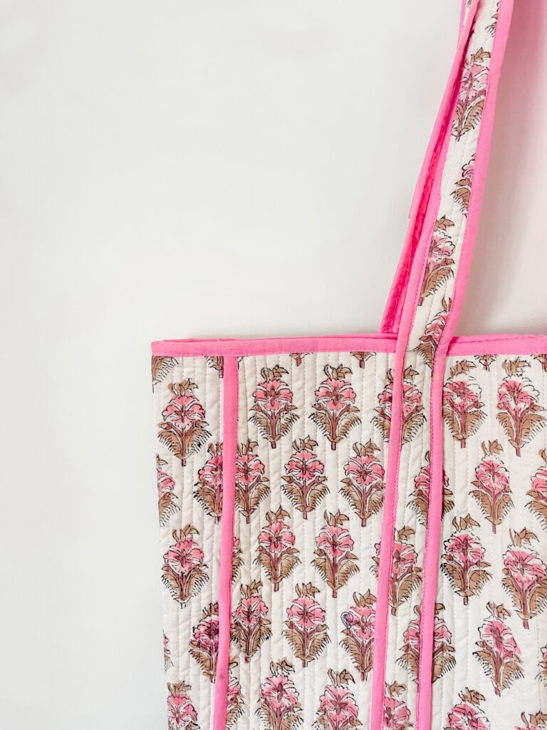 Rose Pink Soft Cotton Daily Carry Tote Bag