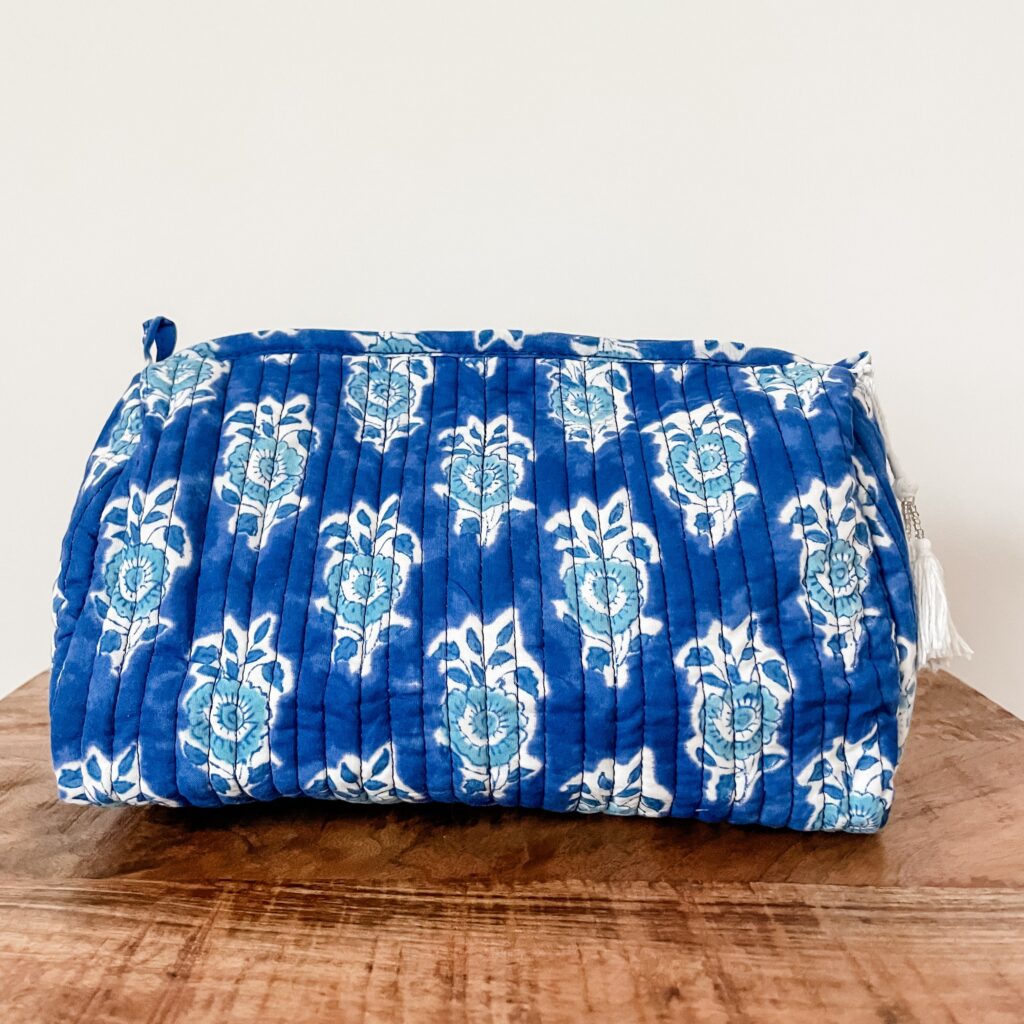 Royal Blue Compact Cotton Personal Storage Pouch