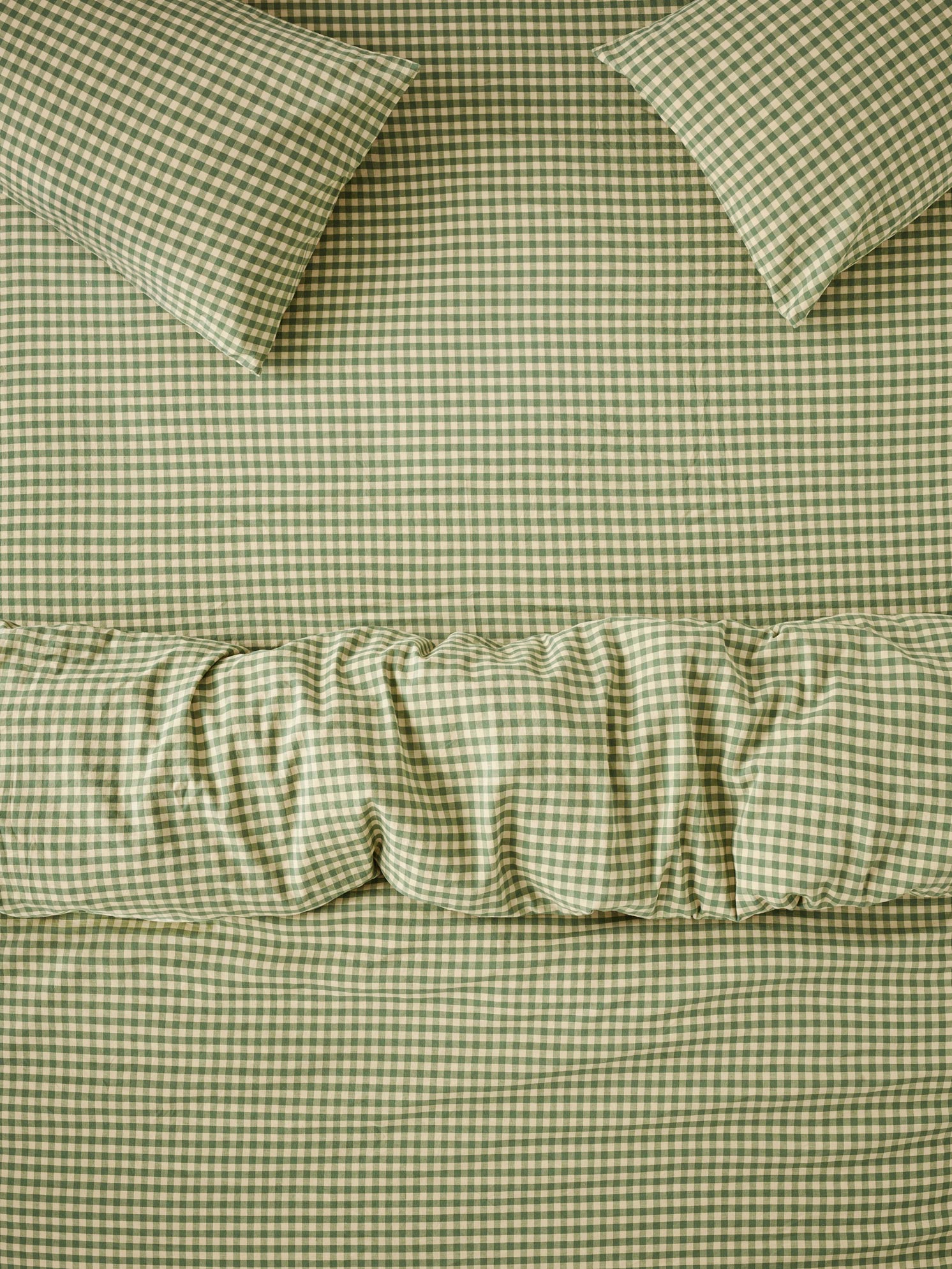 Butter Yellow Gingham Linen Blend Fitted Sheet
