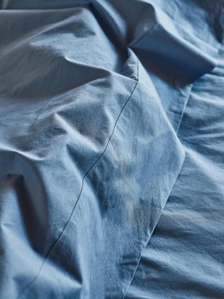 Blue Cotton Flat Sheet Collection