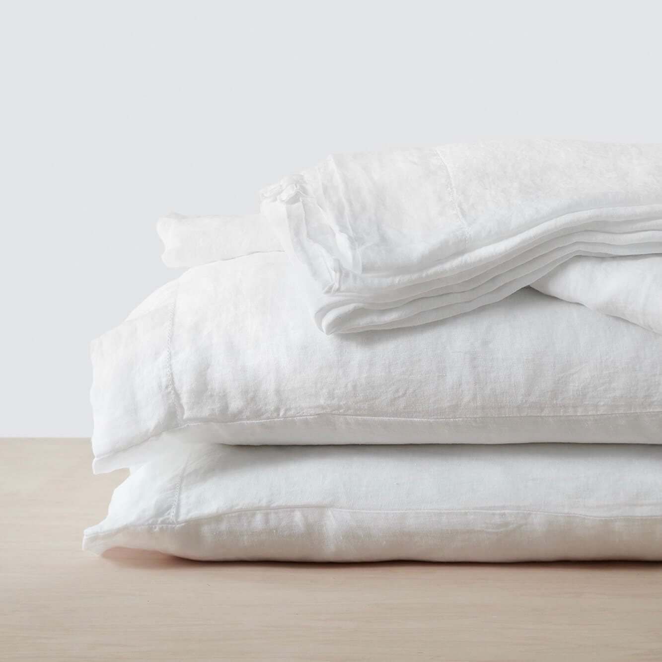 Stonewashed Linen Sheet Set in Blue - Image 27