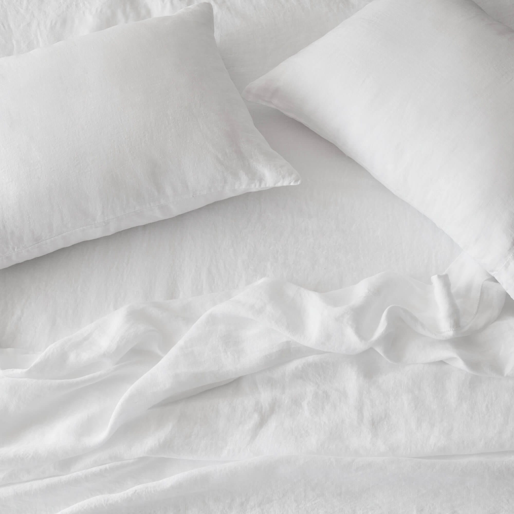 Stonewashed Linen Sheet Set in Blue - Image 26