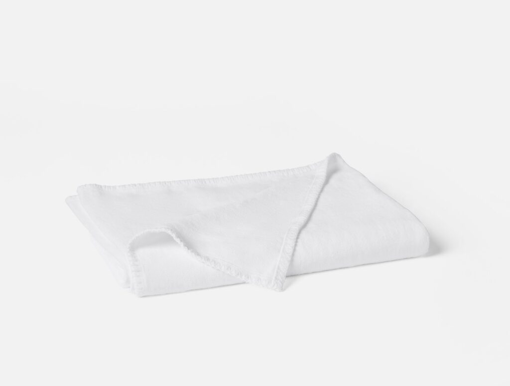 White Classic Linen Throw Blanket for Everyday Comfort