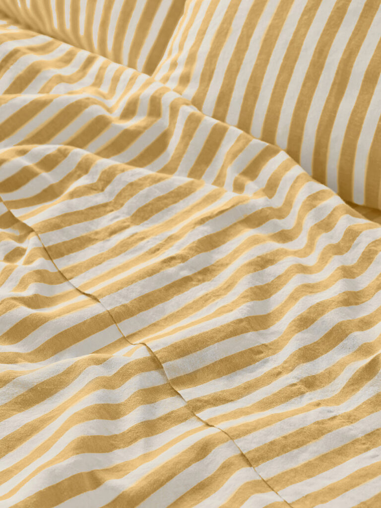 Striped Linen Blend Flat Sheet