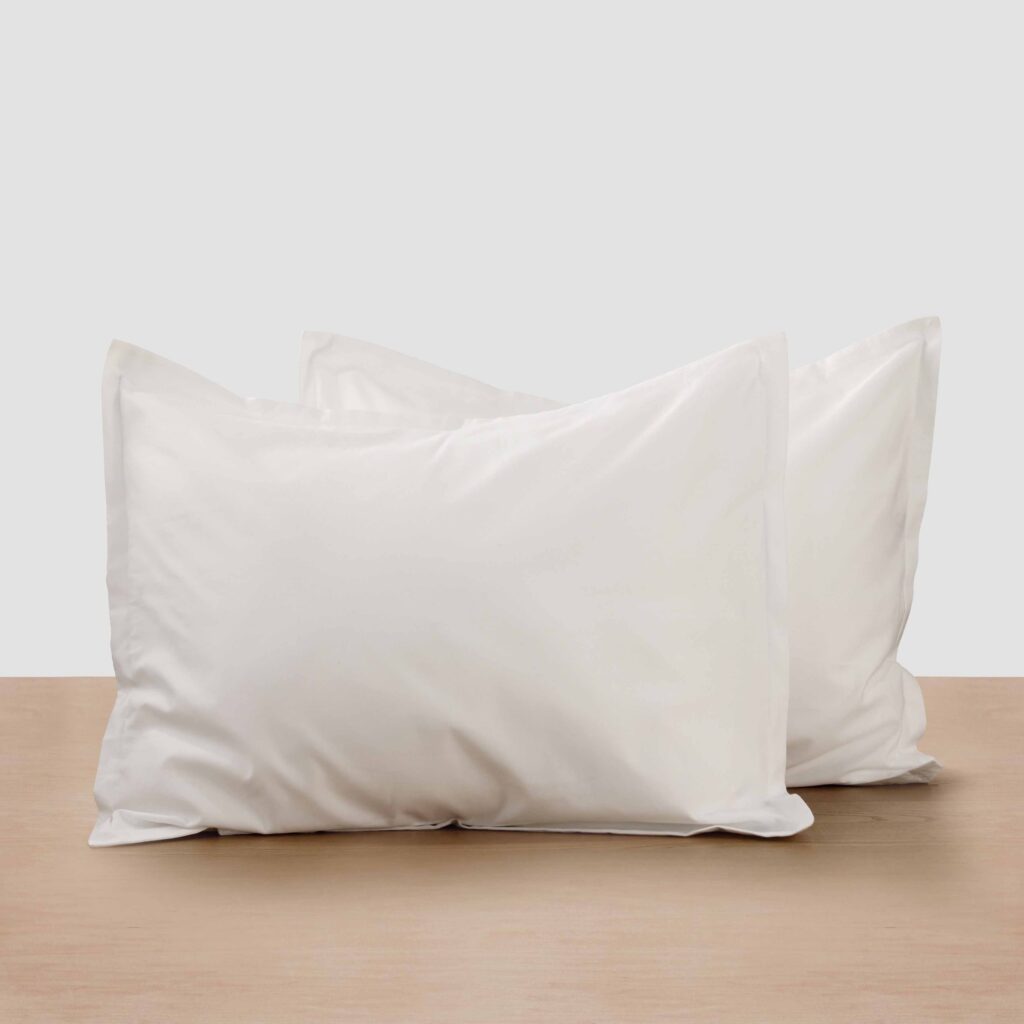 Cotton Sateen Sham Set in White