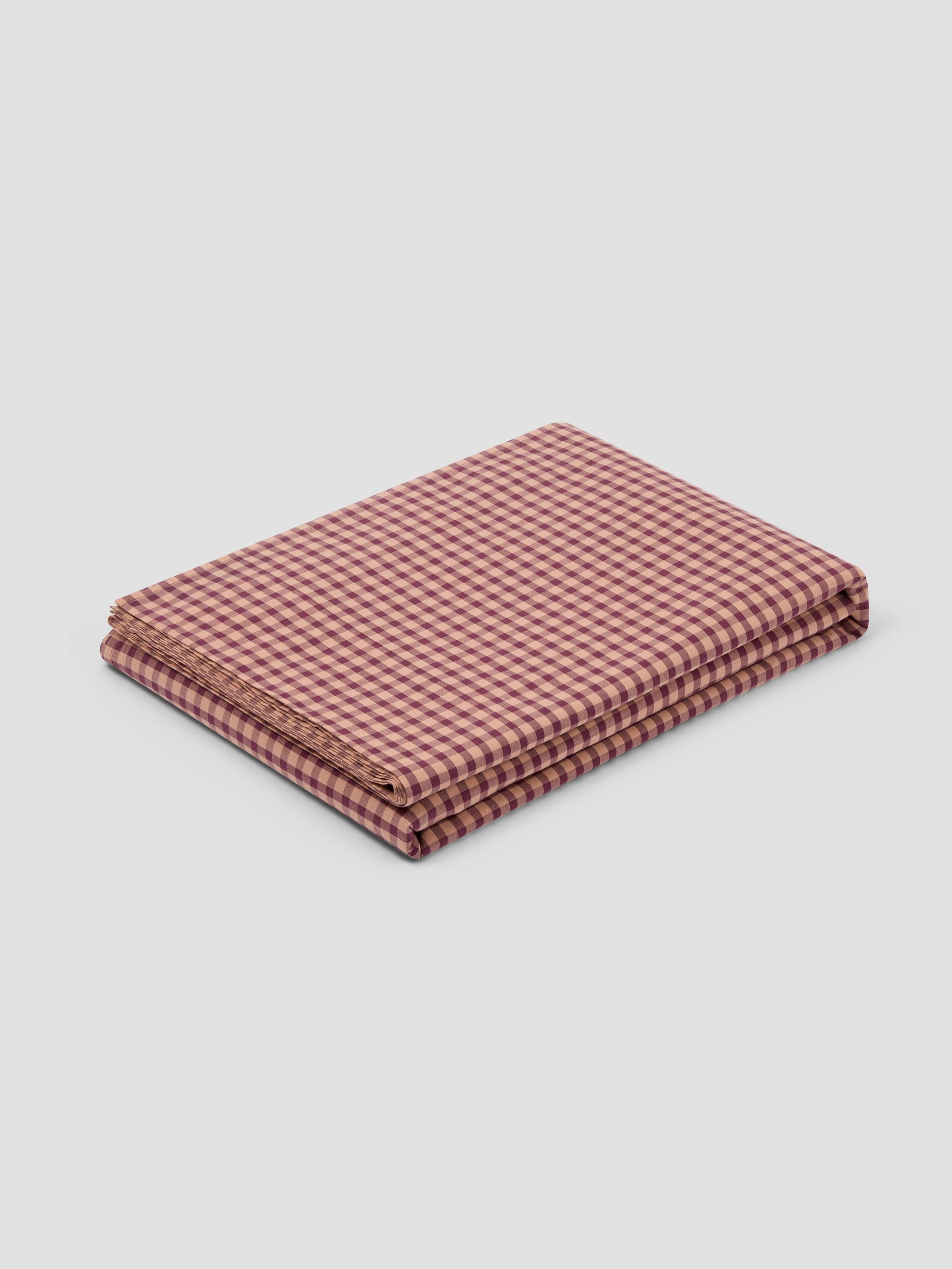 Pink Gingham Cotton Flat Sheet - Image 2