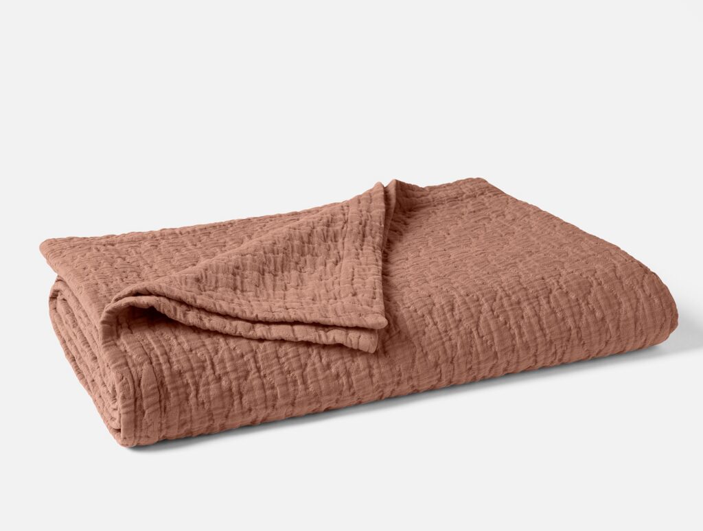 Warm Beige Textured Textile Bed Blanket for Everyday Comfort