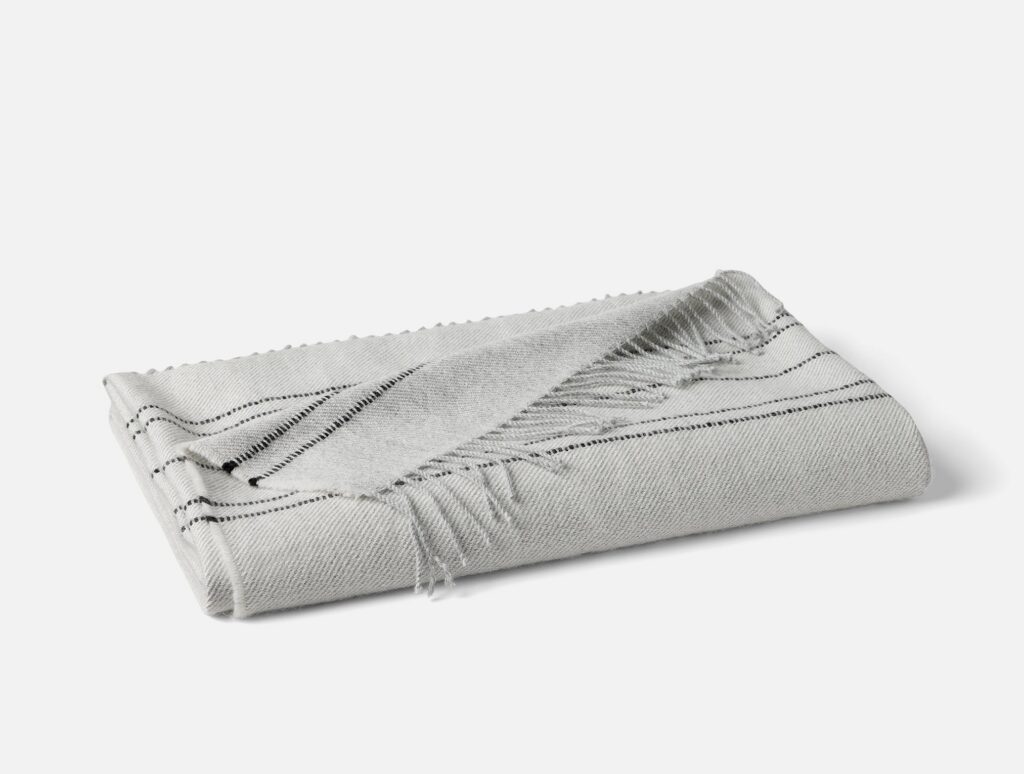 Ivory Reversible Textile Throw Blanket for Everyday Comfort