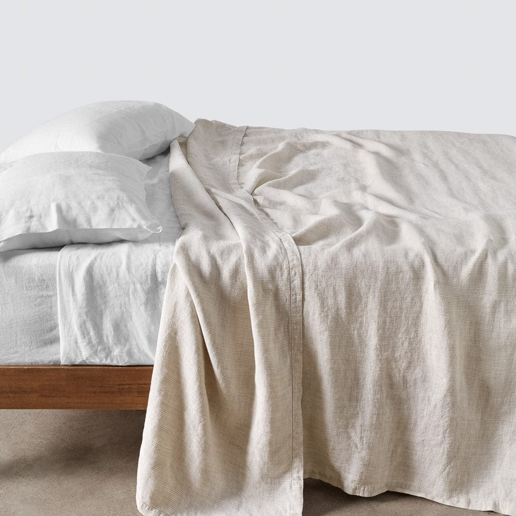 Stonewashed Linen Bedding Essential in Sand