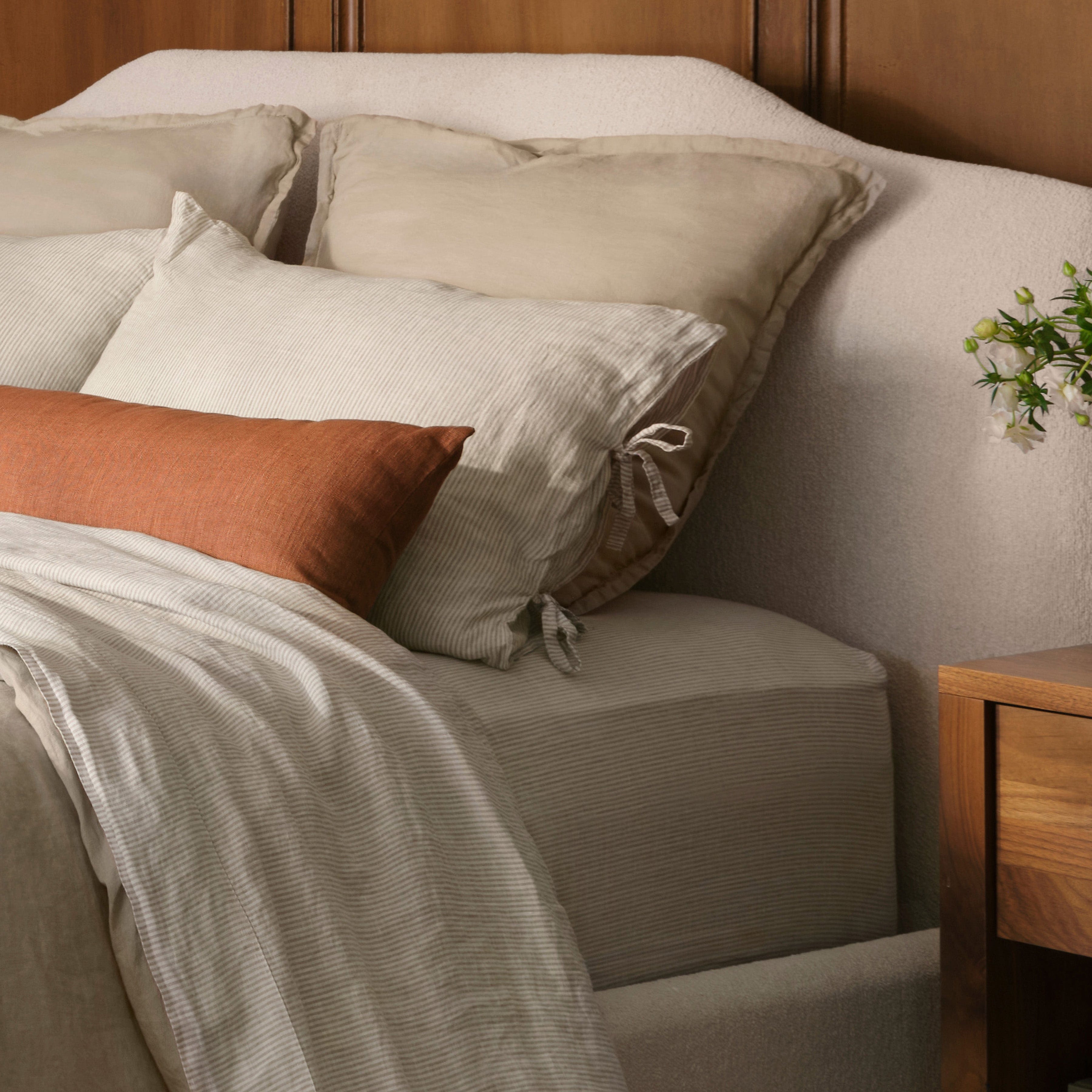 Stonewashed Linen Sheet Set in Blue - Image 72