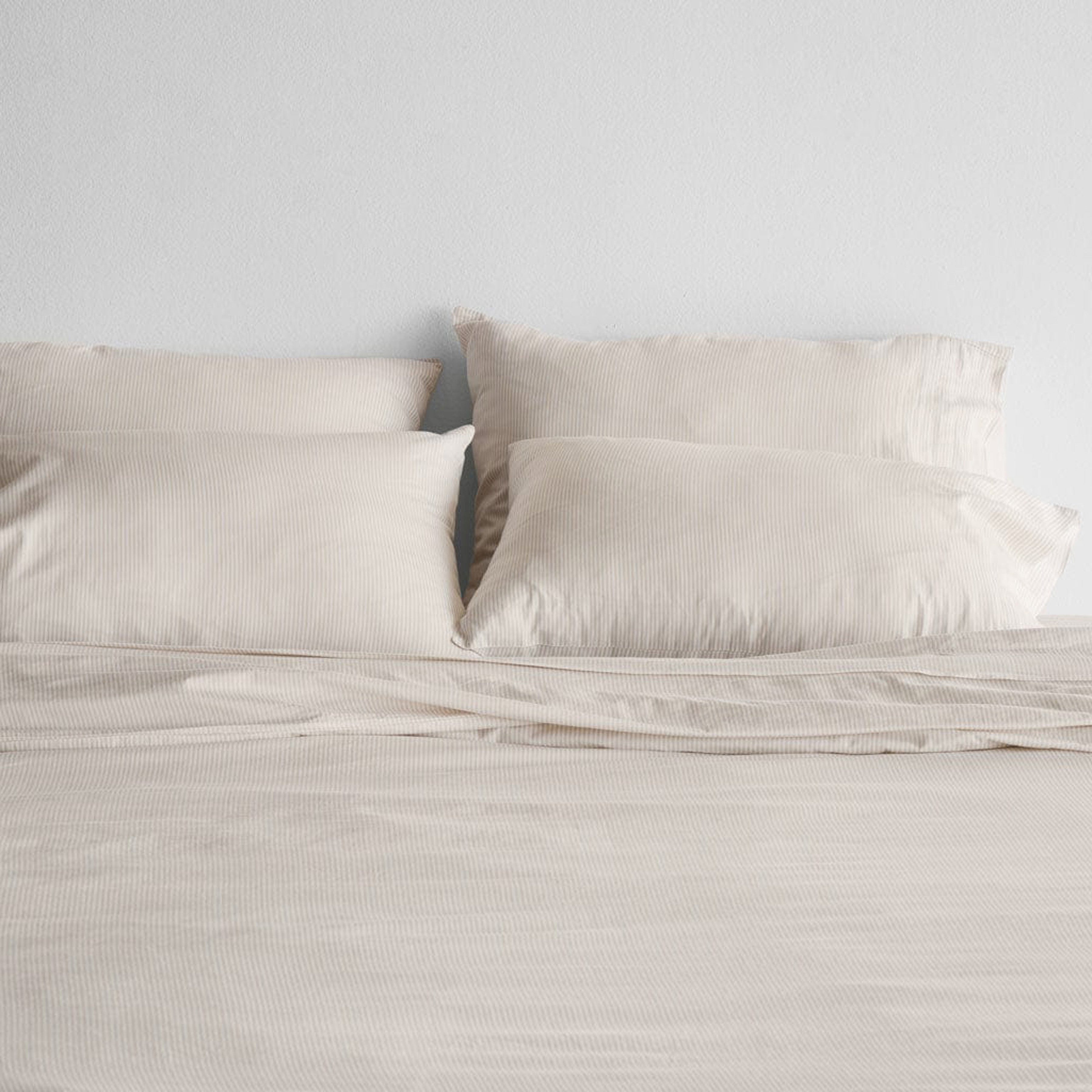 Stonewashed Linen Sheet Set in Blue - Image 70