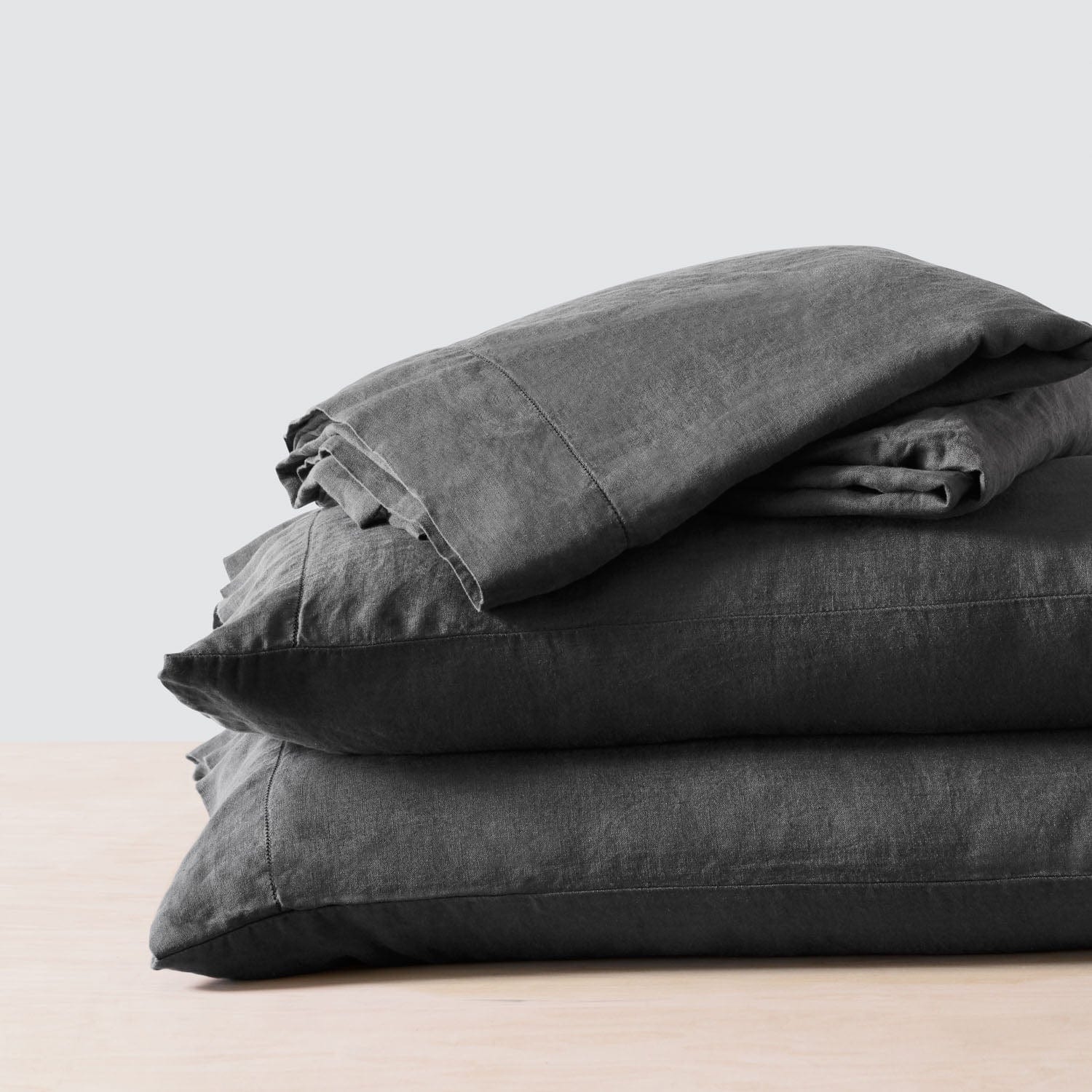 Stonewashed Linen Sheet Set in Blue - Image 54