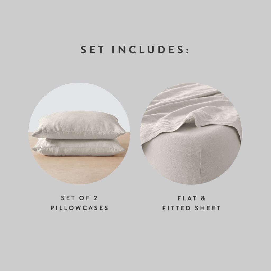 Stonewashed Linen Sheet Set in Blue - Image 5