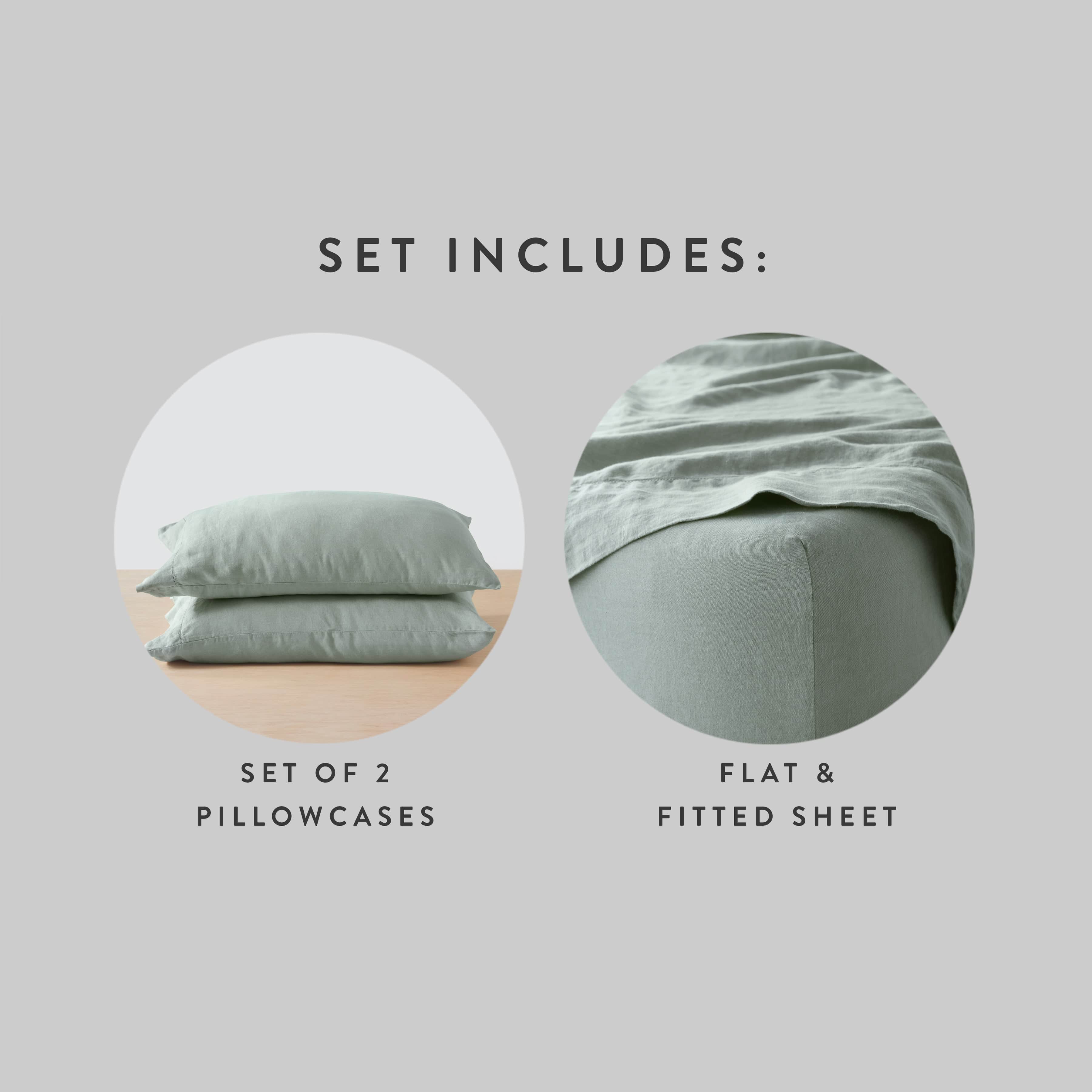 Stonewashed Linen Sheet Set in Blue - Image 20