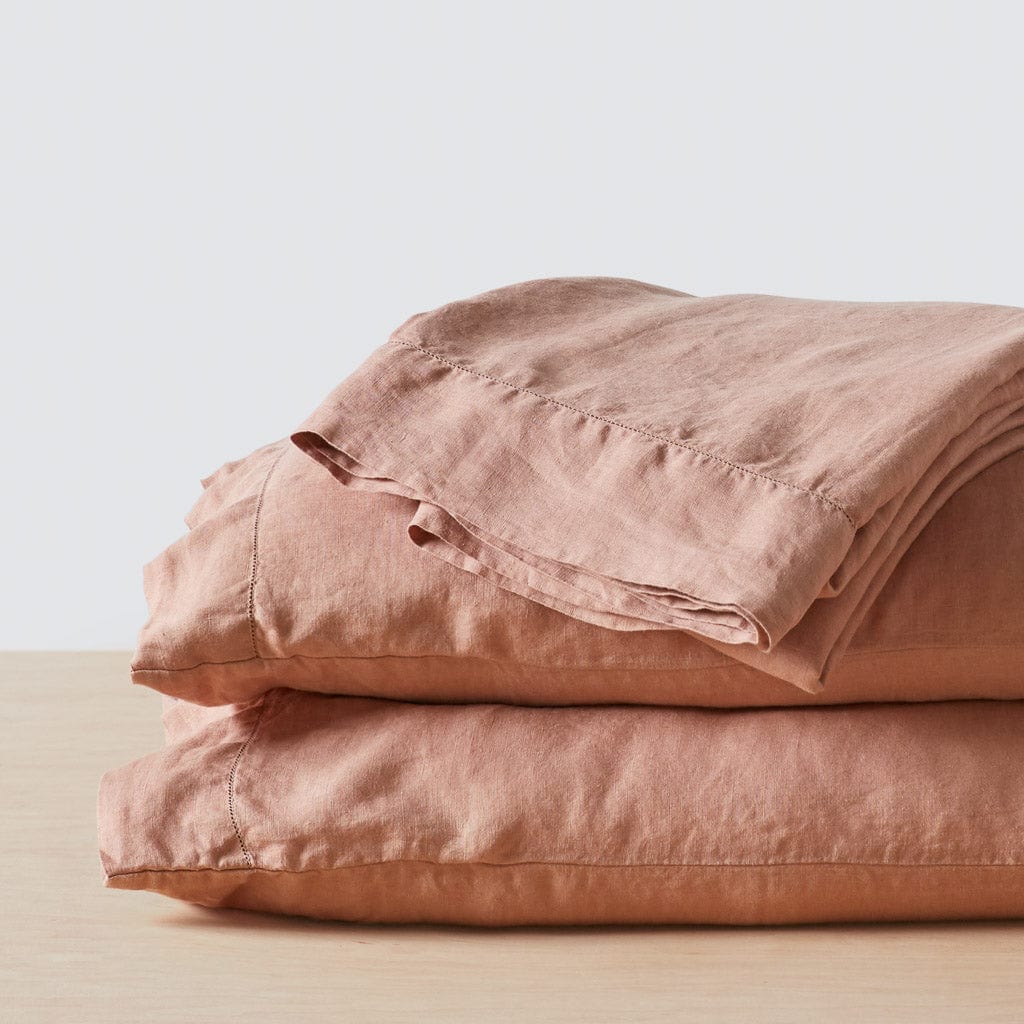 Stonewashed Linen Sheet Set in Blue - Image 58