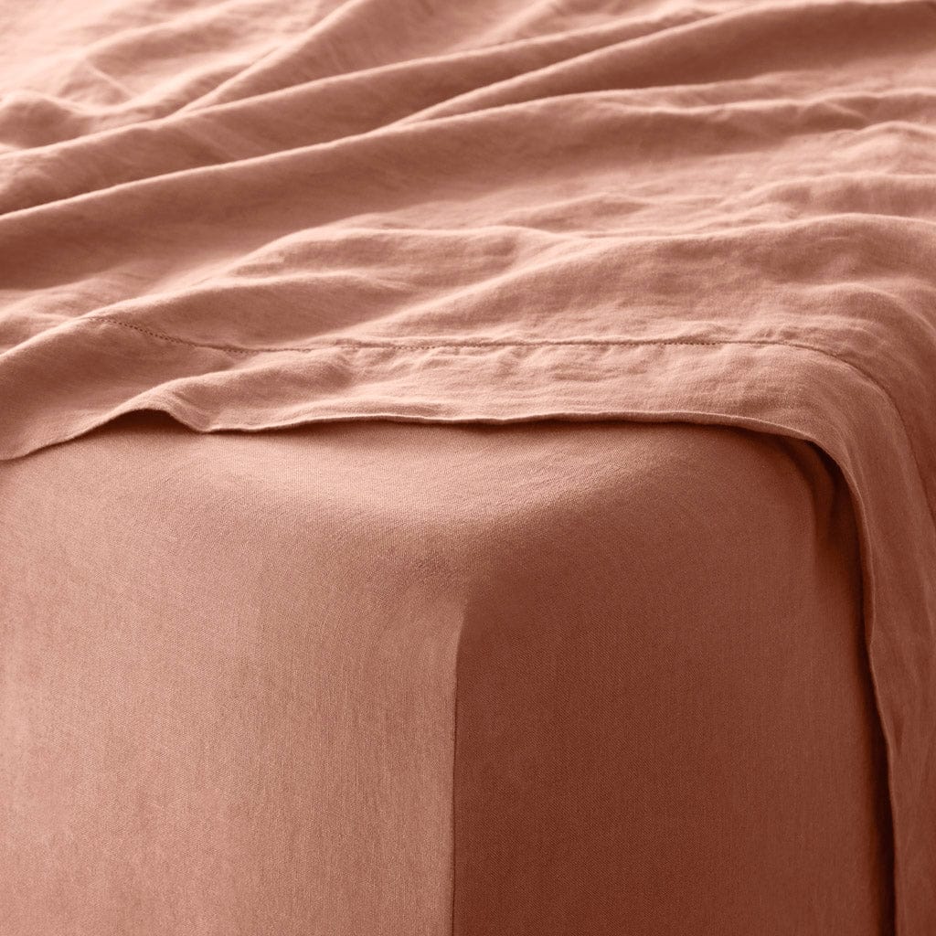 Stonewashed Linen Sheet Set in Blue - Image 59