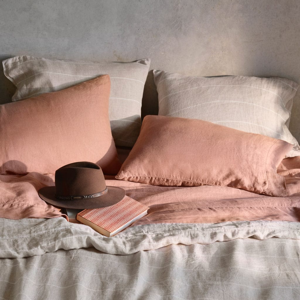 Stonewashed Linen Sheet Set in Blue - Image 60