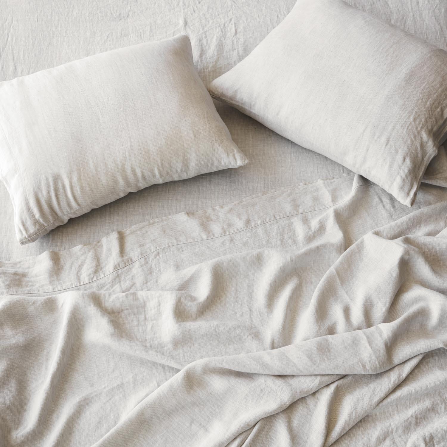 Stonewashed Linen Sheet Set in Blue - Image 42