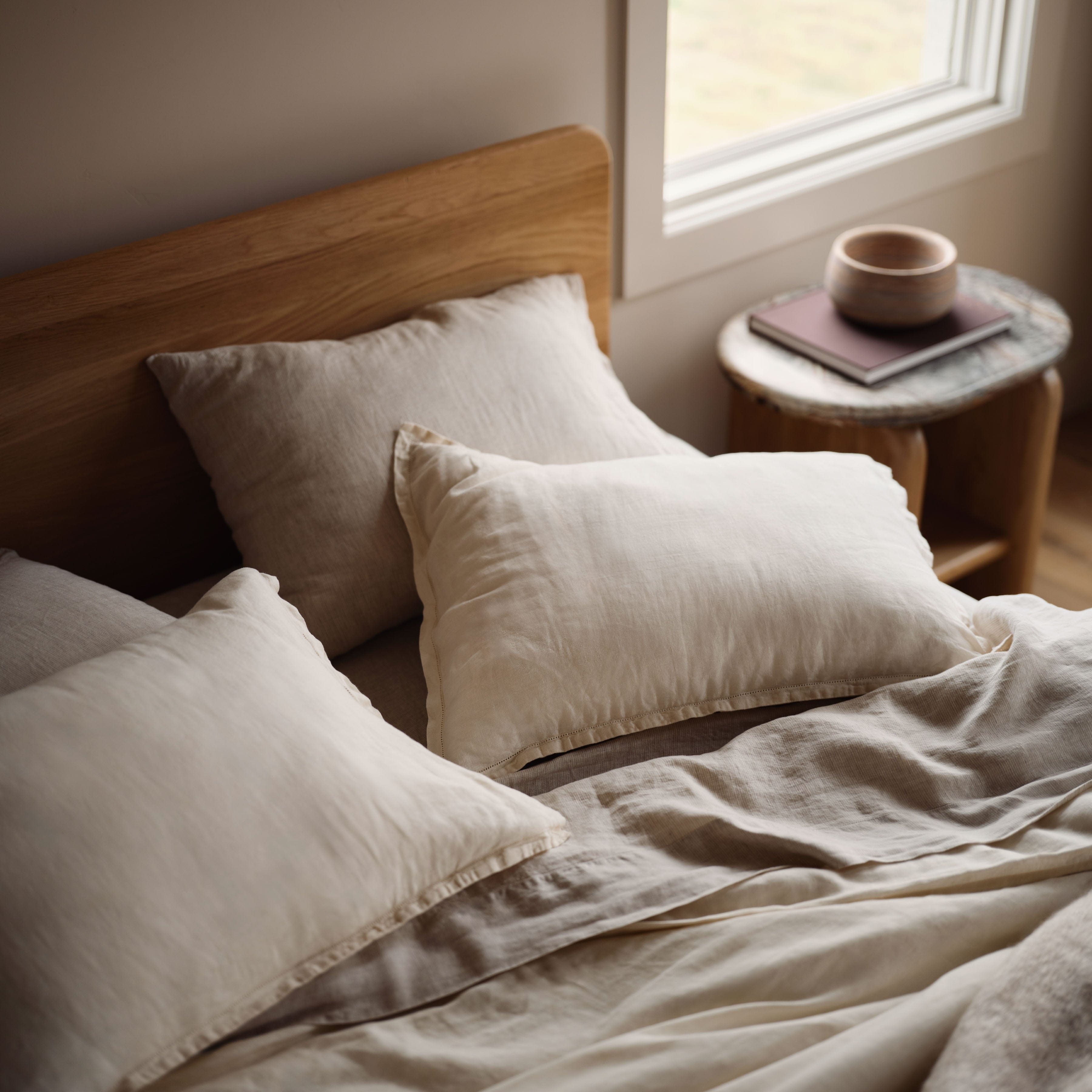 Stonewashed Linen Sheet Set in Blue - Image 46