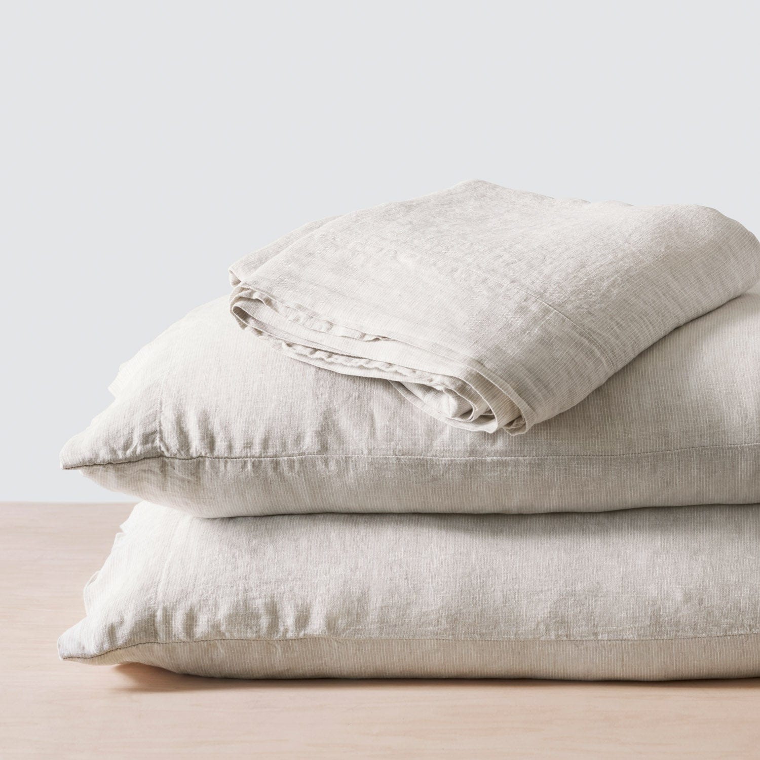 Stonewashed Linen Sheet Set in Blue - Image 43