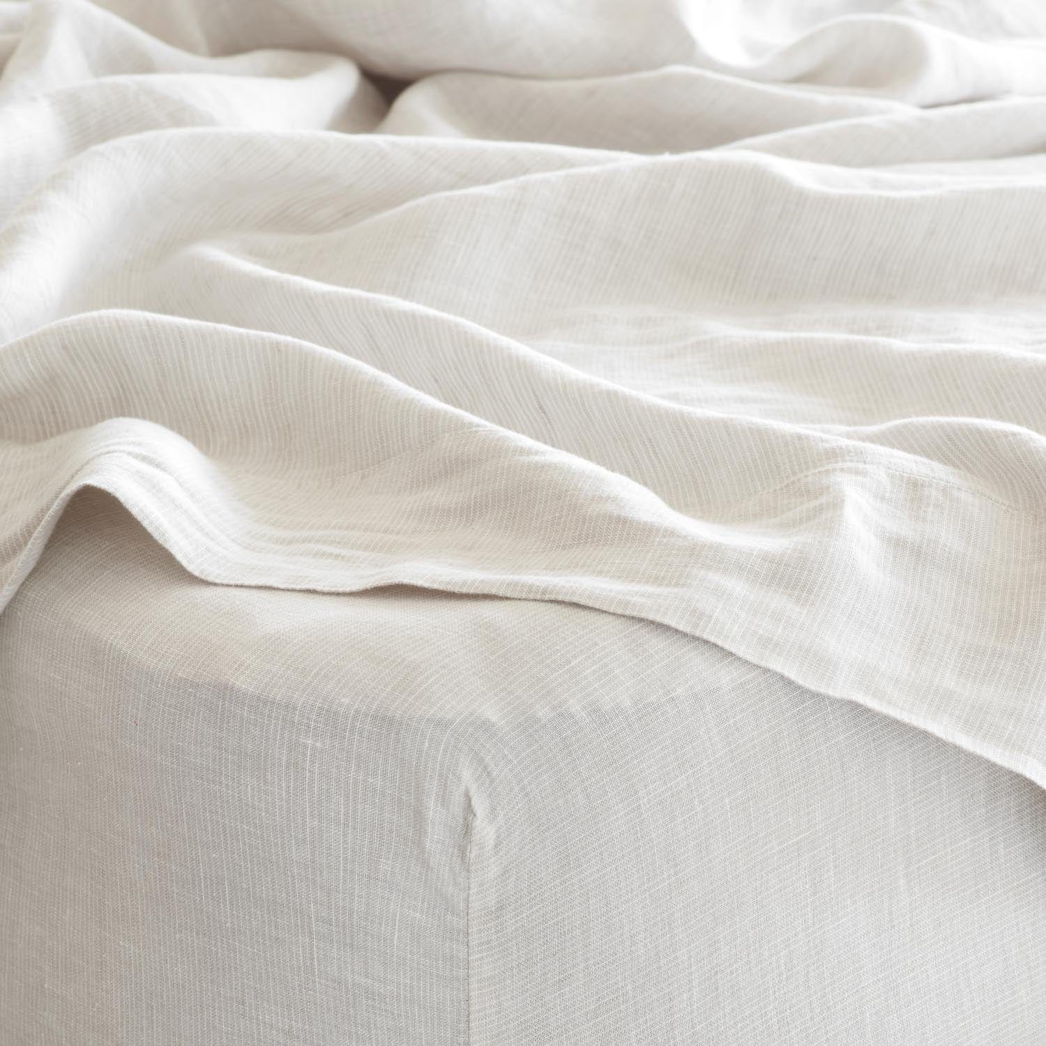Stonewashed Linen Sheet Set in Blue - Image 47
