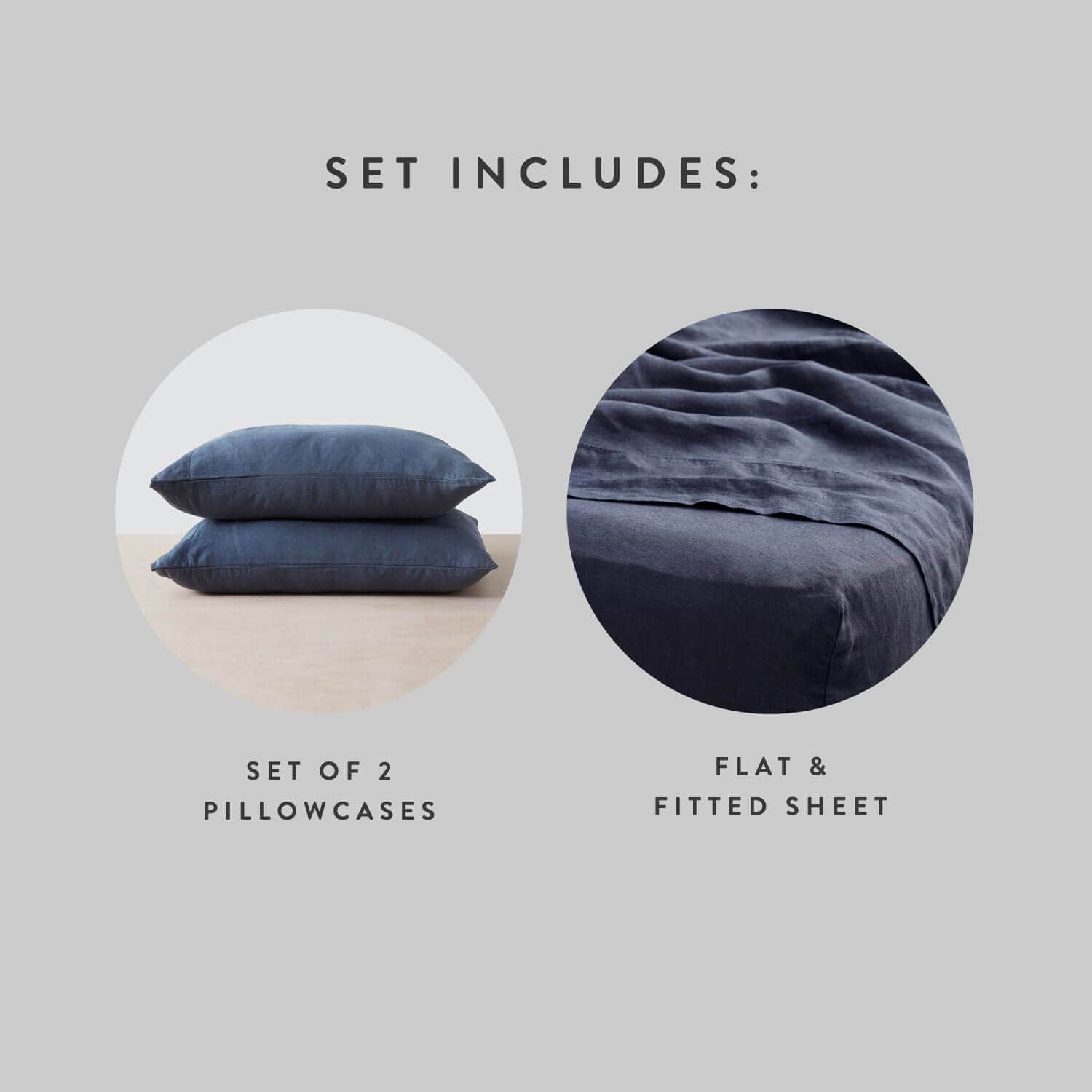 Stonewashed Linen Sheet Set in Blue - Image 33