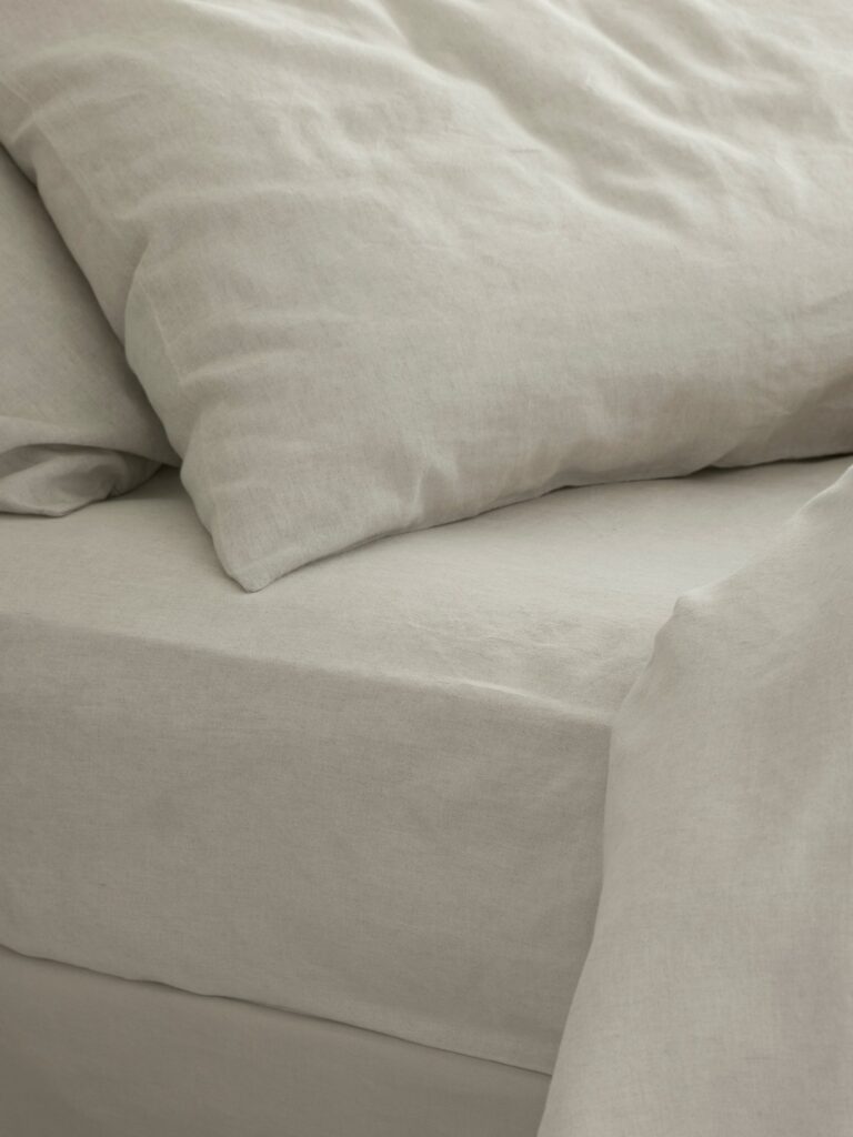 Oatmeal Linen Fitted Sheet Collection